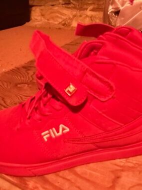 Fila Red High-Top Sneakers with Strap and Lace